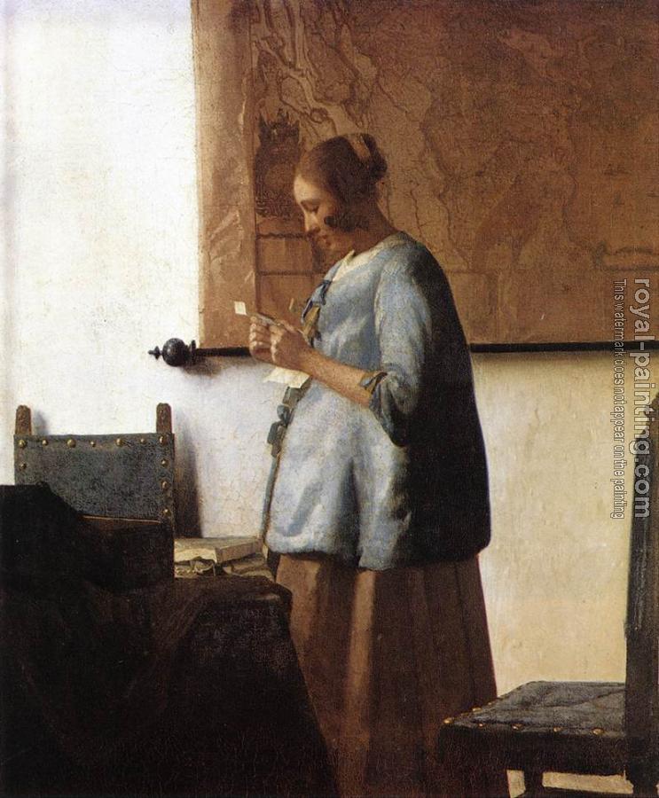 Johannes Vermeer : Woman in Blue Reading a Letter